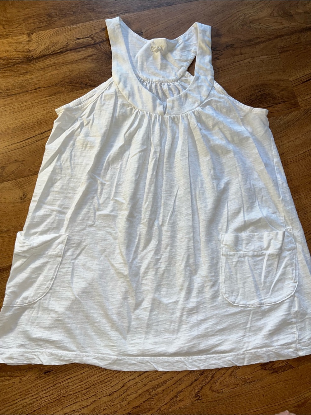 J. Crew Flowy White Tank Top with pockets women’s size small J.Crew